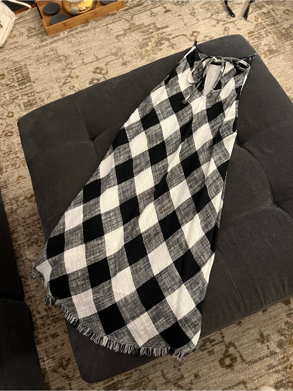 Anthropologie Cloth & Stone Frayed Gingham Dress - Picture 5 of 10